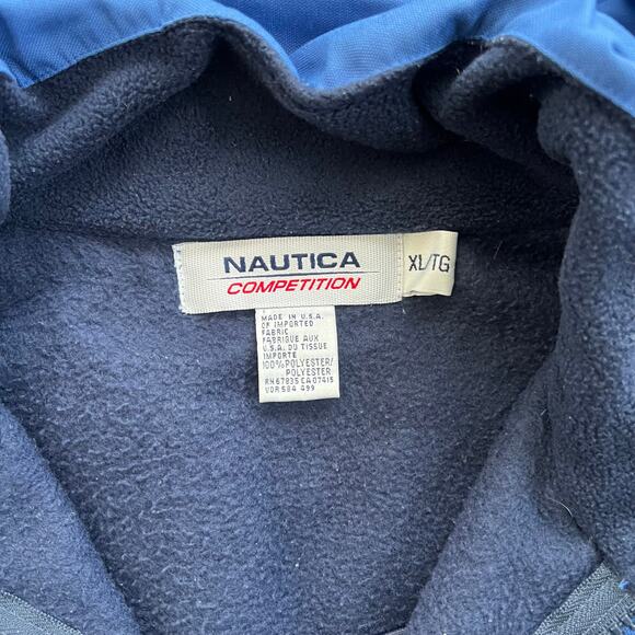 Vintage Nautica Competition Navy Colorblock Fleece Vest XL - Picture 3 of 6